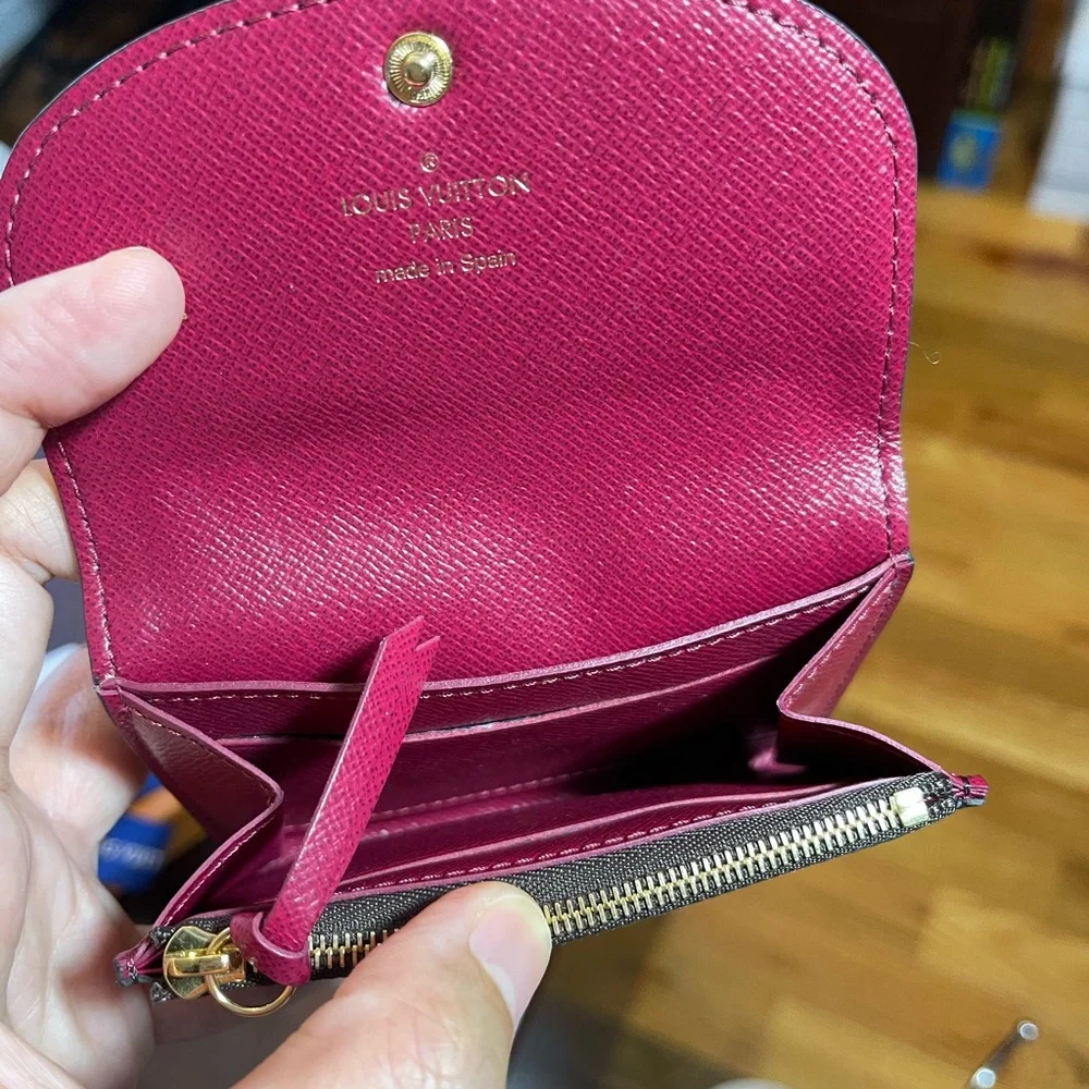 Auth. Louis Vuitton Coin purse Porte Rosalie wallet monogram fuchsia Pink w/ Box - Picture 5 of 16